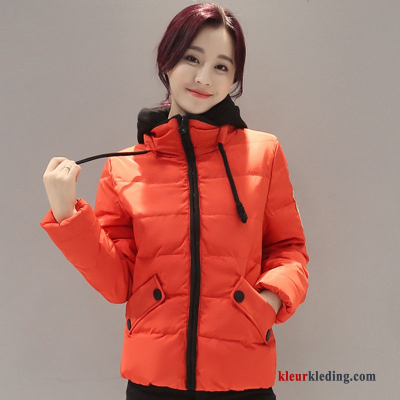 Donsjack Dames Winter Kleding Opruiming Lichte En Dun Jas Oranje Student Kort