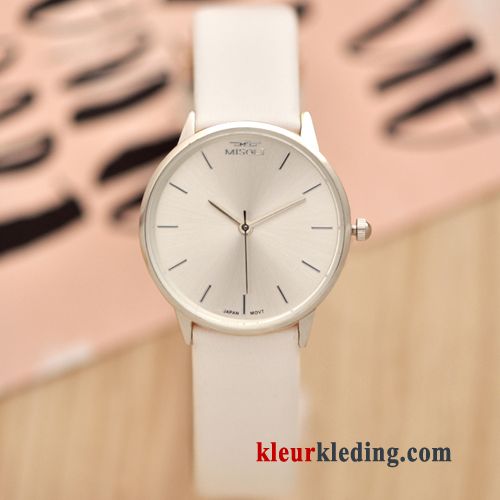 Dun Riem Mode Student Dames Heren Lovers Quartz Horloge Gouden