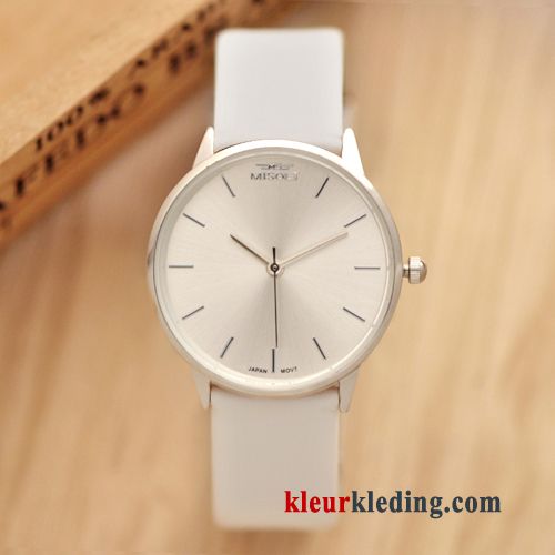 Dun Riem Mode Student Dames Heren Lovers Quartz Horloge Gouden