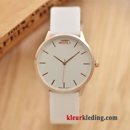 Dun Riem Mode Student Dames Heren Lovers Quartz Horloge Gouden