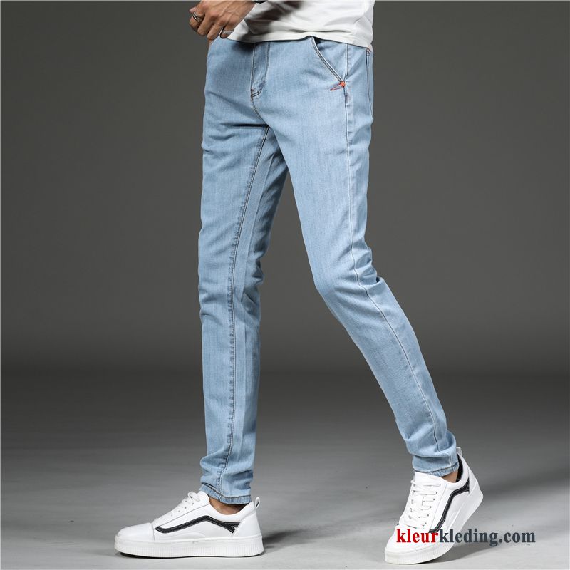 Dunne Trend Spijkerbroek Jeans Mini Zomer Zwart Mannelijk Grijs Heren