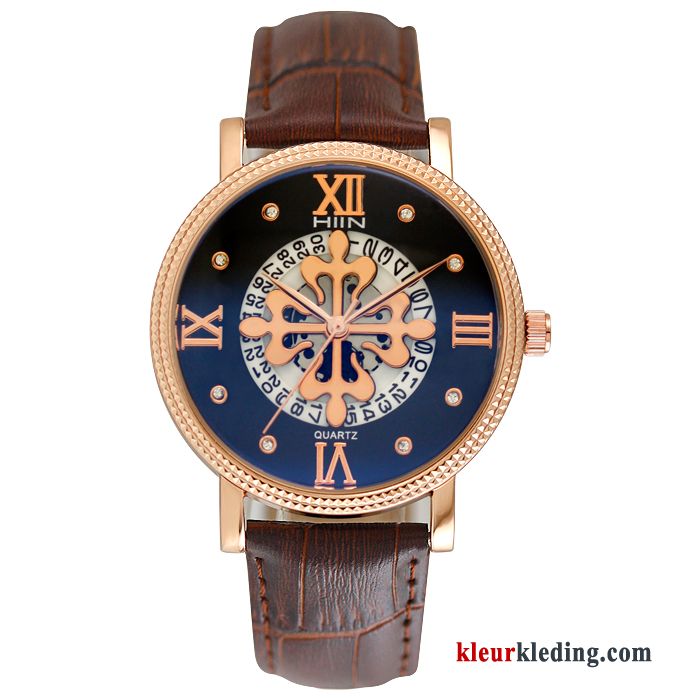 Eenvoudig Horloge Casual Mode Dames Trend Riem Heren Blauw