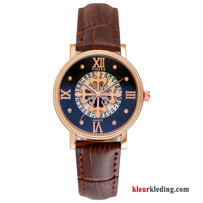 Eenvoudig Horloge Casual Mode Dames Trend Riem Heren Blauw