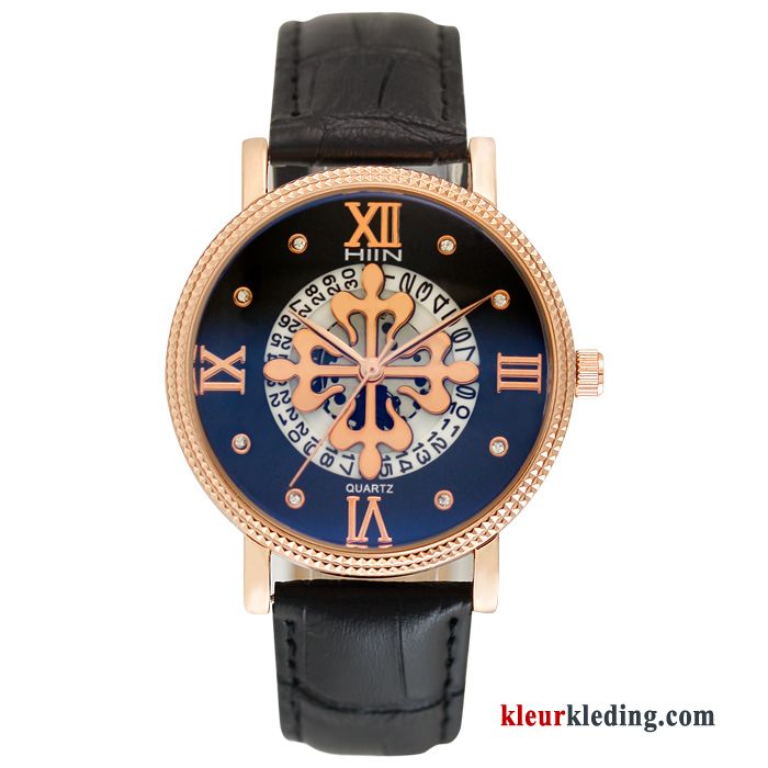 Eenvoudig Horloge Casual Mode Dames Trend Riem Heren Blauw