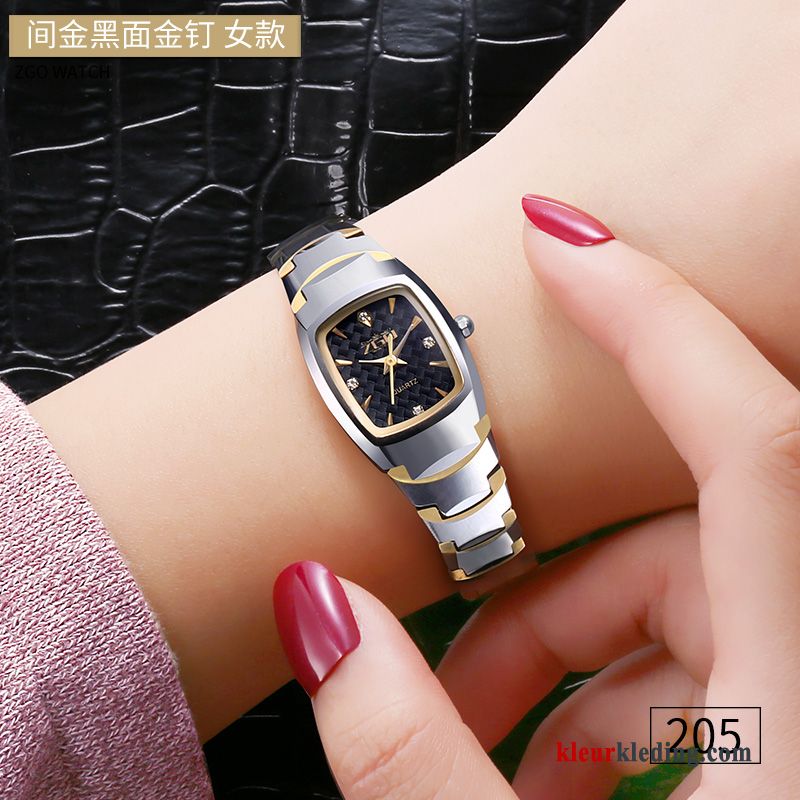 Eenvoudig Horloge Waterdicht Rose Goud Strass Dames Armbanden Fijne Gouden