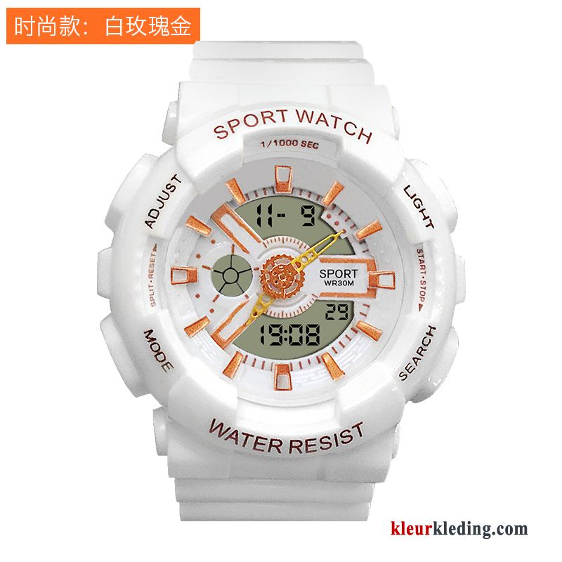 Eenvoudig Sport Casual Waterdicht Horloge Dames Student Mini Wit