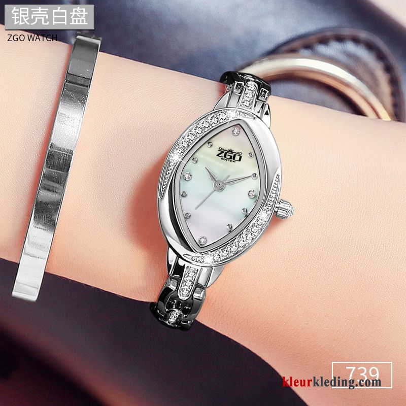 Elegante Dames Horloge Strass Mini Mode Armbanden Waterdicht Gouden