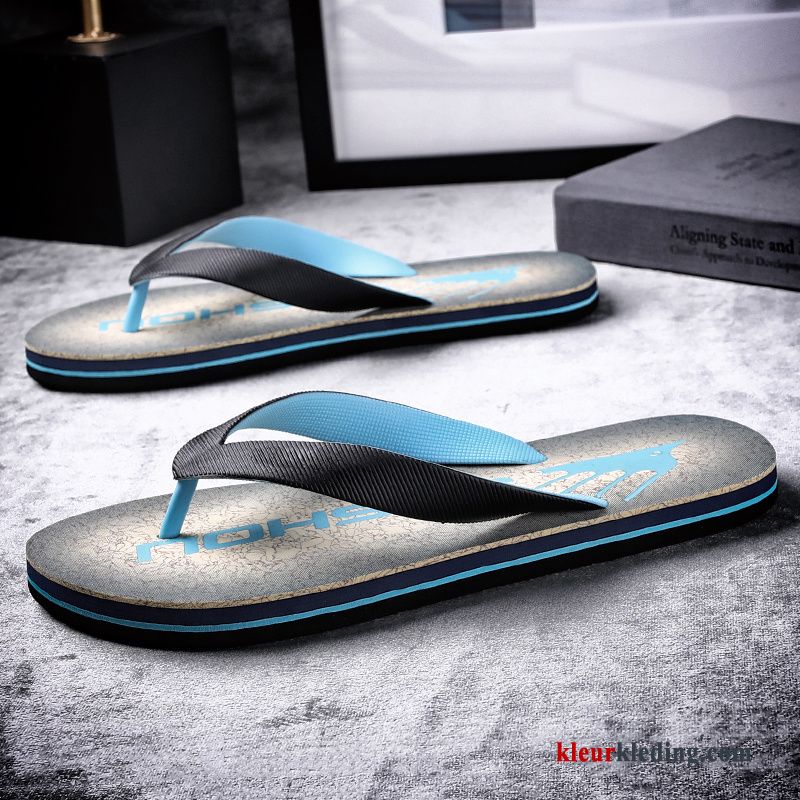 Flip Flops Antislip Casual Bovenkleding Pantoffels Alle Wedstrijden Mode Schoenen Zomer Heren Blauw