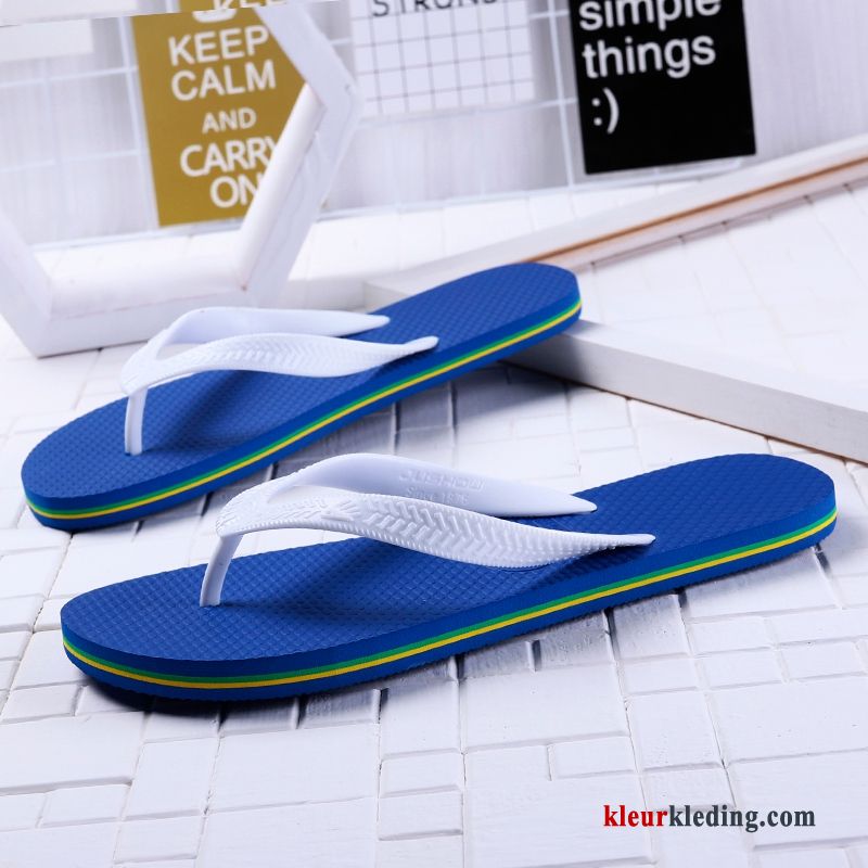 Flip Flops Antislip Casual Bovenkleding Pantoffels Alle Wedstrijden Mode Schoenen Zomer Heren Blauw