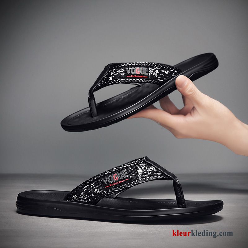 Flip Flops Bovenkleding Trend Sandaal Casual Persoonlijk Antislip Slipper Mannen Heren Zwart