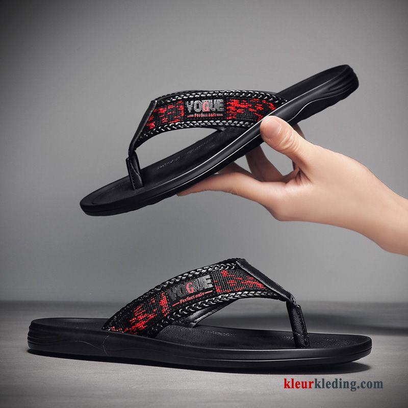 Flip Flops Bovenkleding Trend Sandaal Casual Persoonlijk Antislip Slipper Mannen Heren Zwart