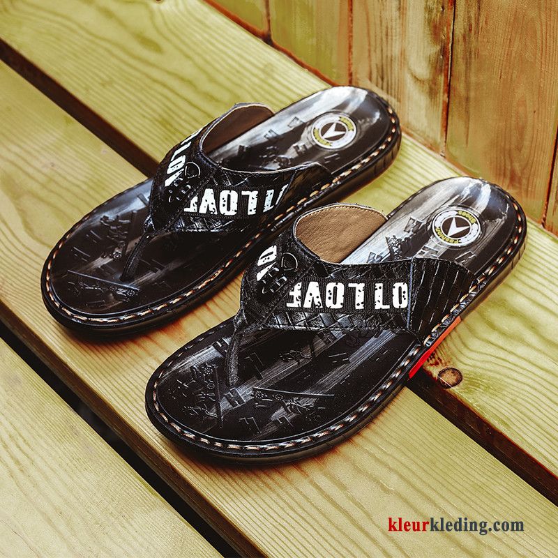 Flip Flops Mannen Slipper Antislip Outdoor Pantoffels Bovenkleding Zomer Trend Heren Rood Wit