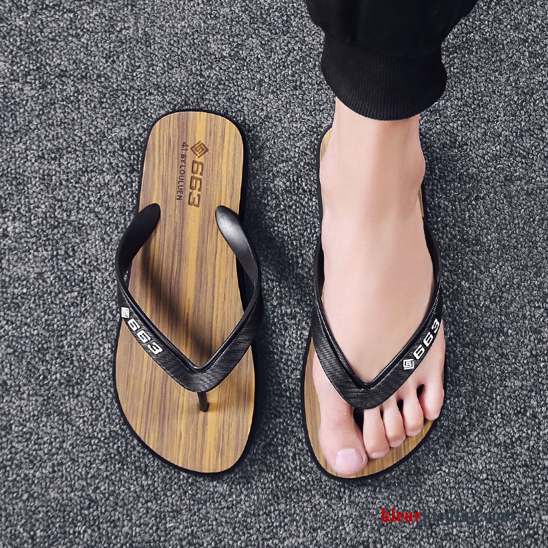 Flip Flops Mannen Trend Outdoor Slipper Antislip Zomer Pantoffels Sandaal Heren Rood Zwart