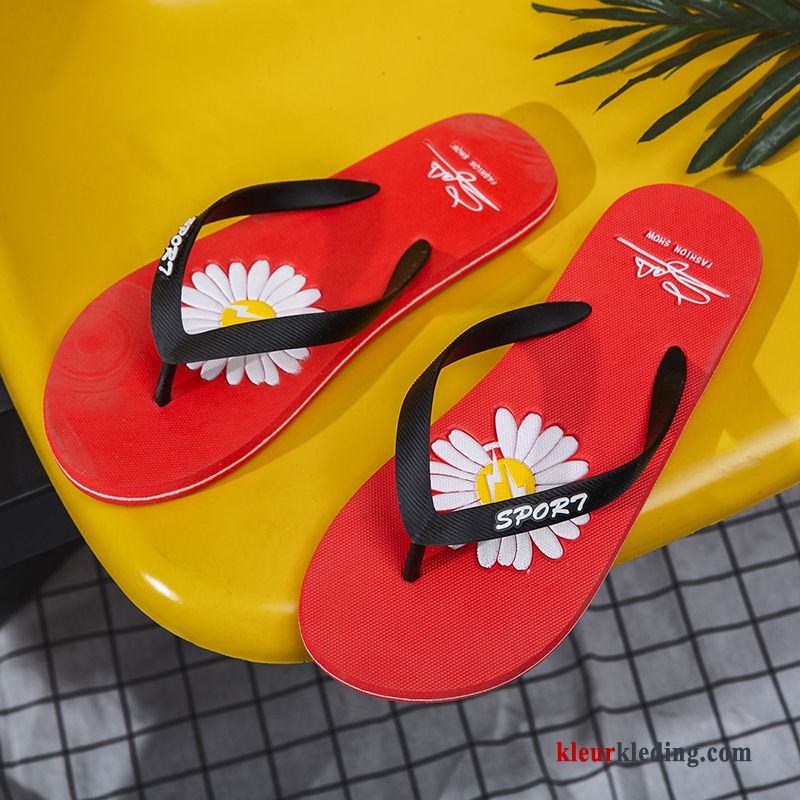 Flip Flops Persoonlijk Pantoffels Mannen Zomer Trend Outdoor Slipper Bovenkleding Heren Rood