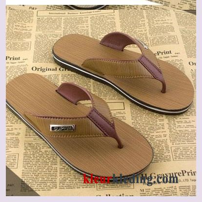 Flip Flops Platte Zool Mannen Trend Antislip Schoenen Strand Pantoffels Sandaal Heren Kaki