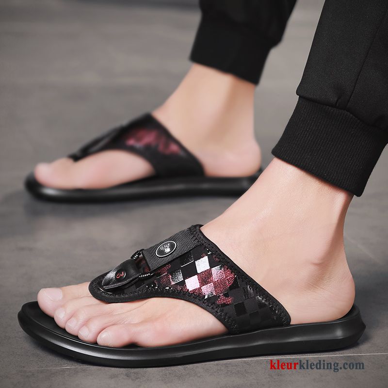 Flip Flops Sandaal Casual Alle Wedstrijden Antislip Zomer Bovenkleding Strand Slipper Heren Zwart