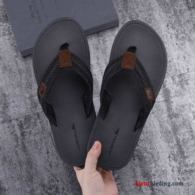 Flip Flops Schoenen Trend Pantoffels Zachte Zolen Persoonlijk Mannen Strand Mode Heren Grijs