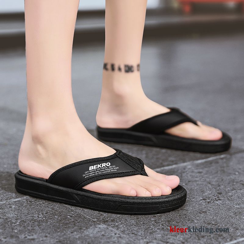 Flip Flops Slipper Pantoffels Persoonlijk Trend Mannen Strand Antislip Zomer Heren Zwart