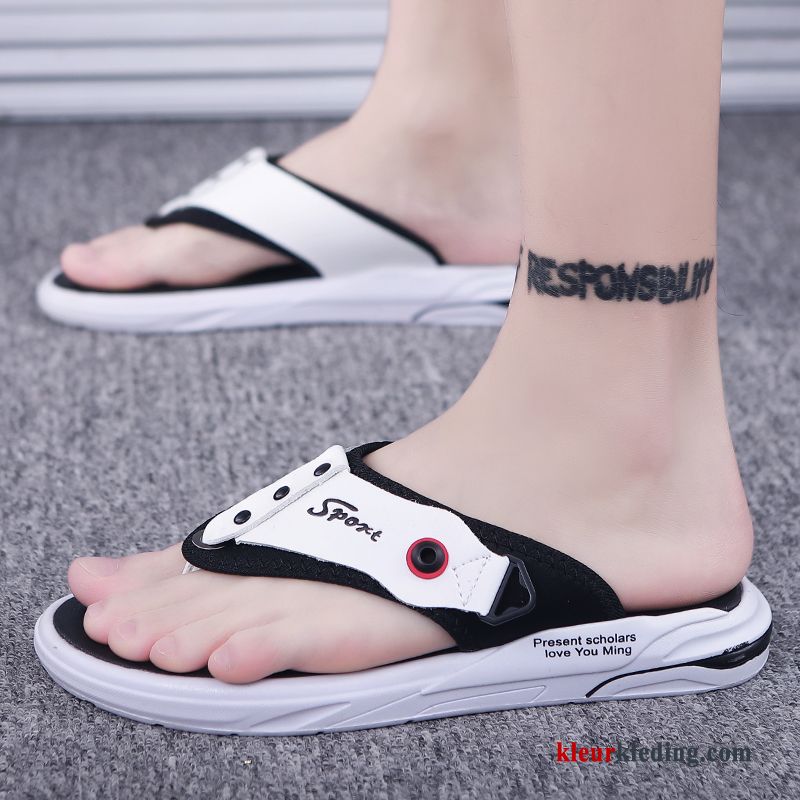 Flip Flops Trend Zachte Zolen Mannen Bovenkleding Slipper Pantoffels Persoonlijk Zomer Heren Wit