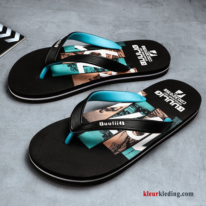 Flip Flops Zomer Antislip Student Persoonlijk Strand Mannen Schoenen Slipper Heren Blauw