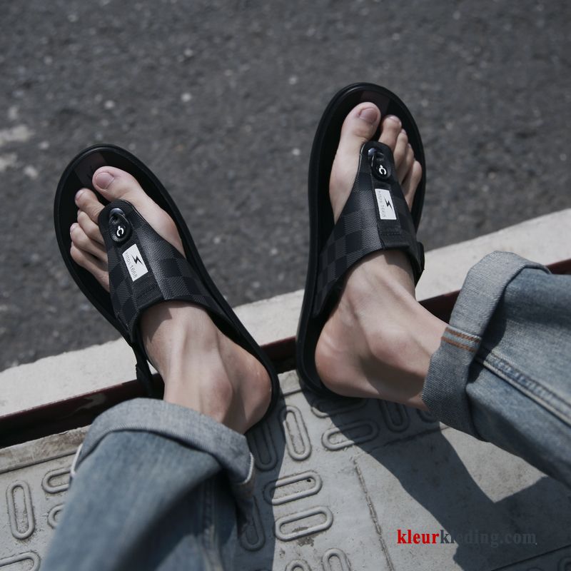 Flip Flops Zomer Mode Mannen Slipper Pantoffels Strand Persoonlijk Trend Heren Zwart