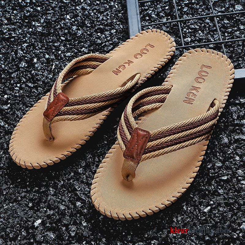 Flip Flops Zomer Slipper Mannen Pantoffels Zachte Zolen Winkel Antislip Bovenkleding Heren Rood