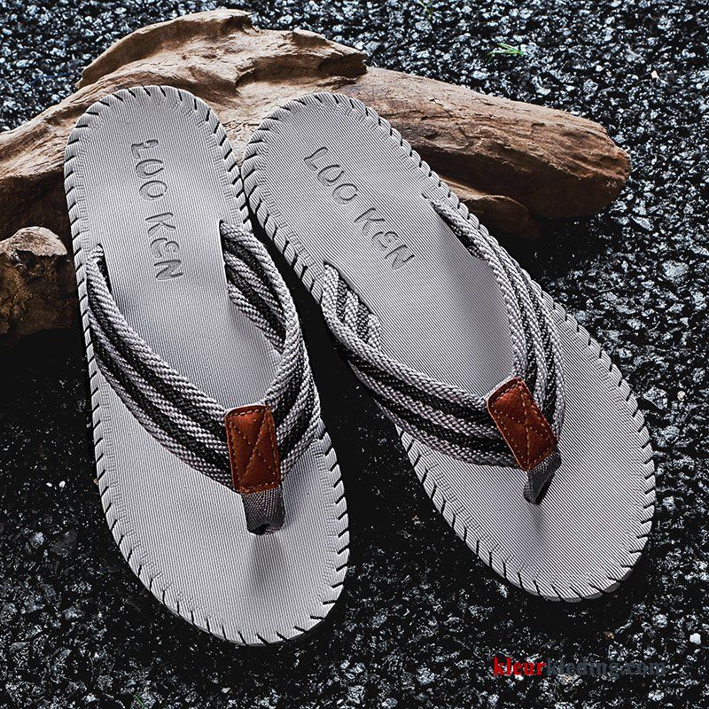 Flip Flops Zomer Slipper Mannen Pantoffels Zachte Zolen Winkel Antislip Bovenkleding Heren Rood