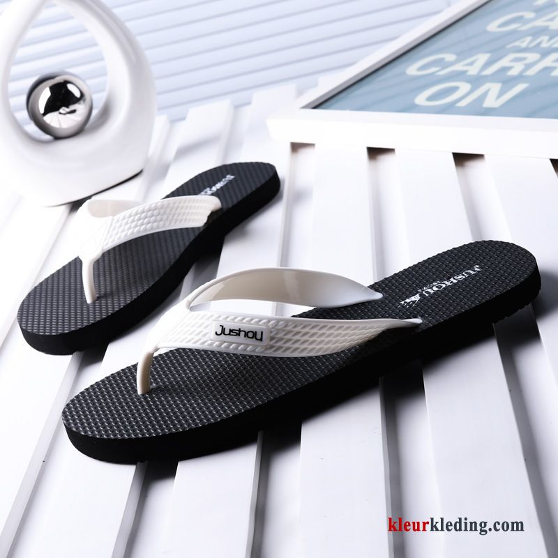 Flip Flops Zomer Zachte Zolen Bovenkleding Slipper Mannen Antislip Mode Pantoffels Heren Zwart