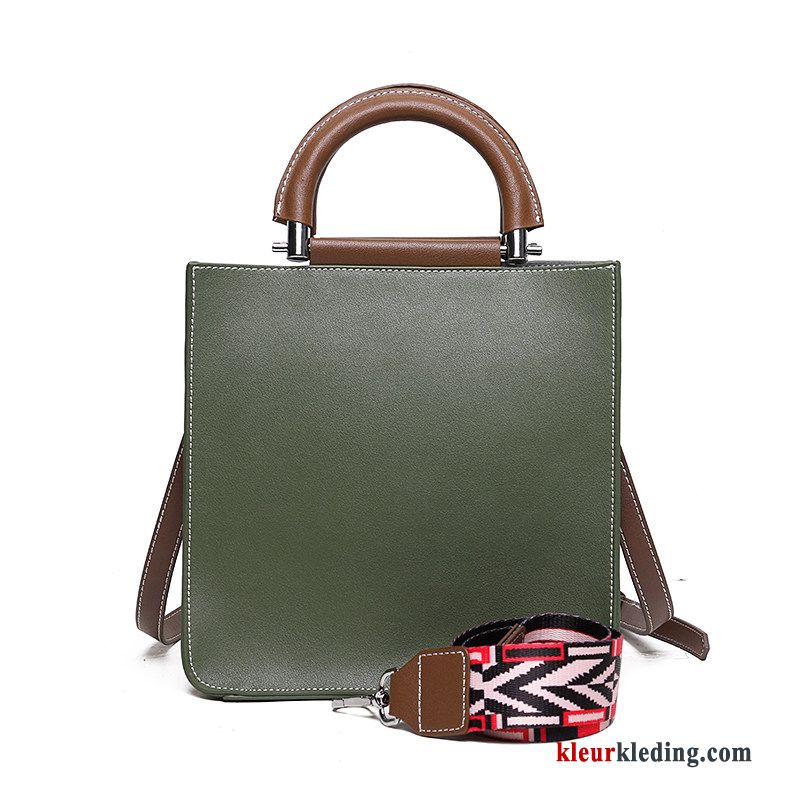 Groen Alle Wedstrijden Tas Dames Handtas Trend Messenger Tas Echt Leer