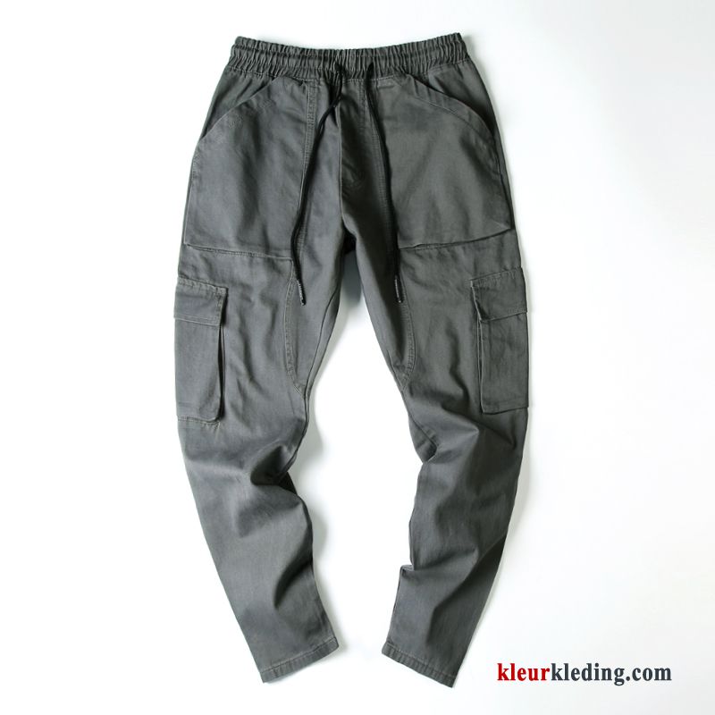 Groen Heren Rechtdoor Losse Trendy Merk Zomer Dunne Cargo Broek