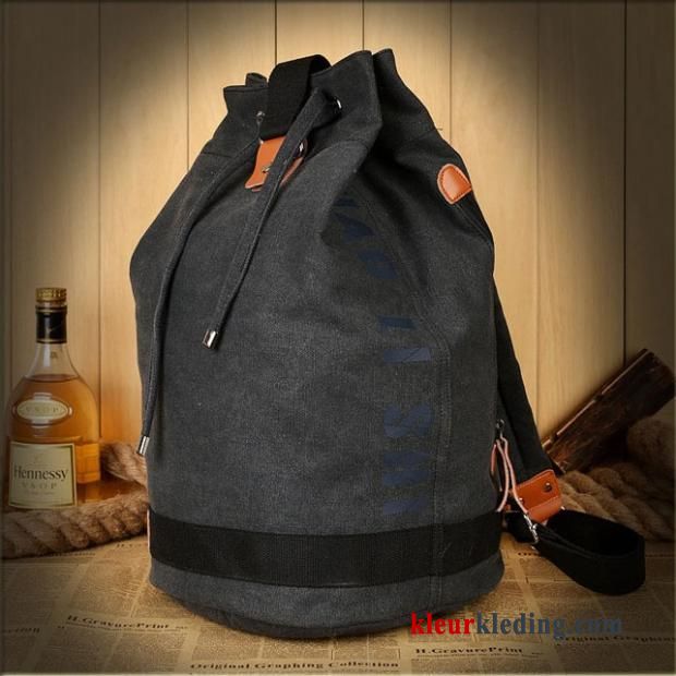 Groot Heren Rugzak Student Sport Casual Canvas Schooltas Kaki