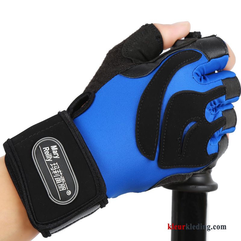 Handschoen Halve Vinger Sport Antislip Paardrijden Bescherming Outdoor Zomer Heren Rood