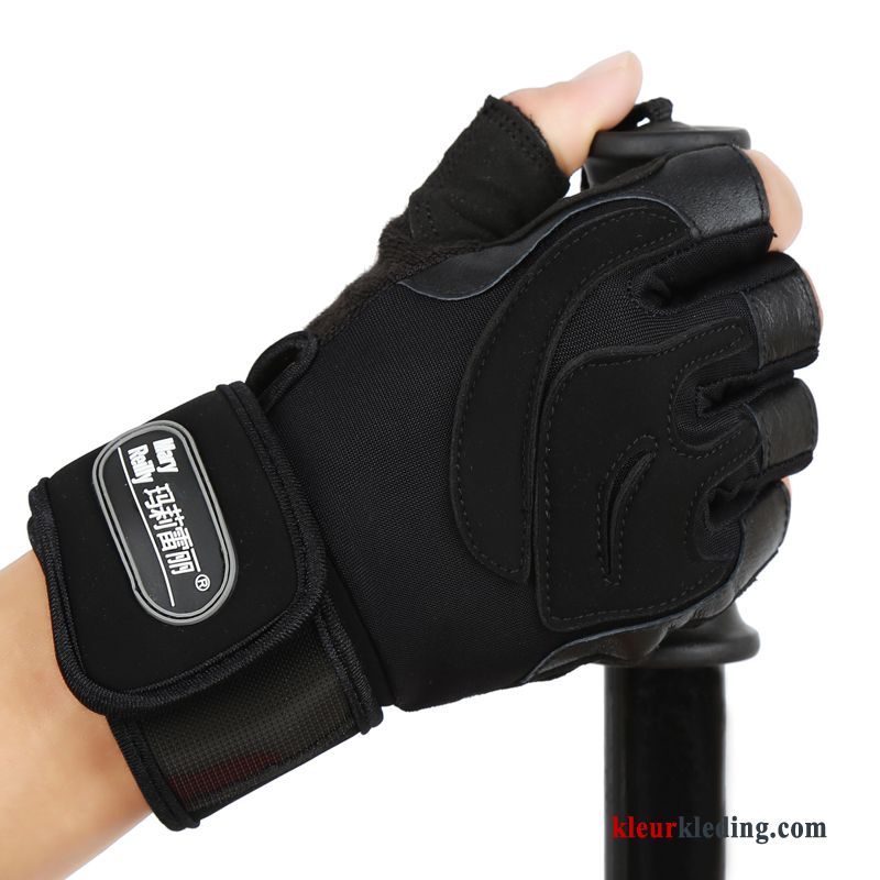 Handschoen Halve Vinger Sport Antislip Paardrijden Bescherming Outdoor Zomer Heren Rood