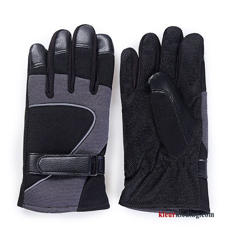 Handschoen Herfst Motorfiets Sport Winter Pluche Blijf Warm Verdikken Heren Rood