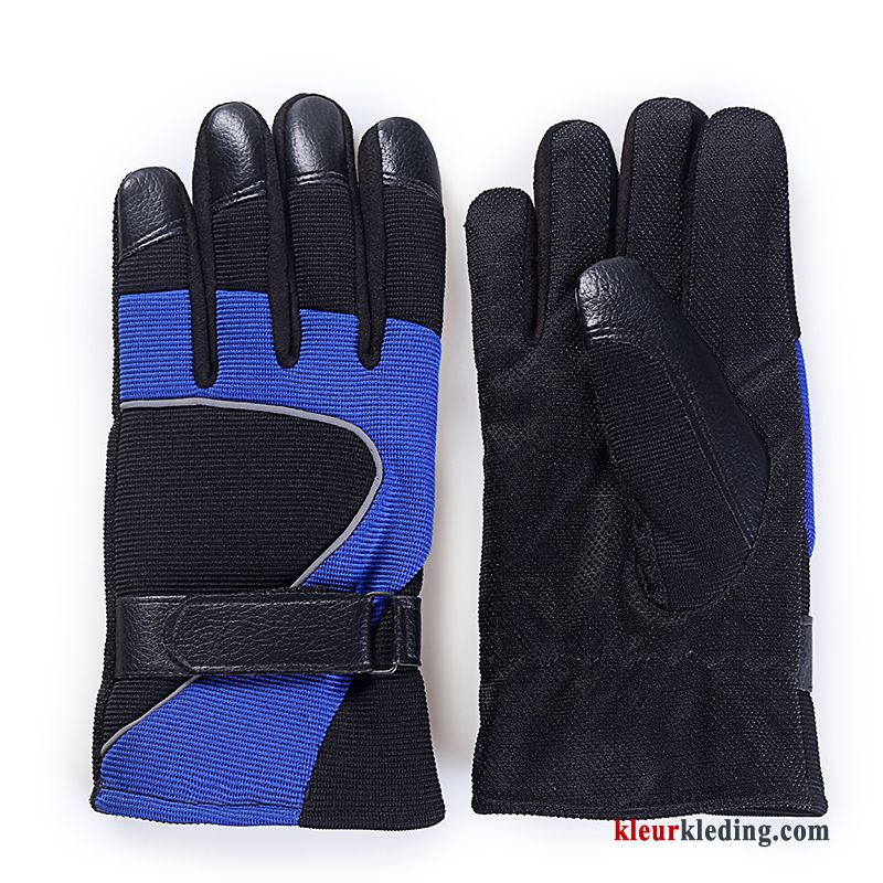 Handschoen Herfst Motorfiets Sport Winter Pluche Blijf Warm Verdikken Heren Rood