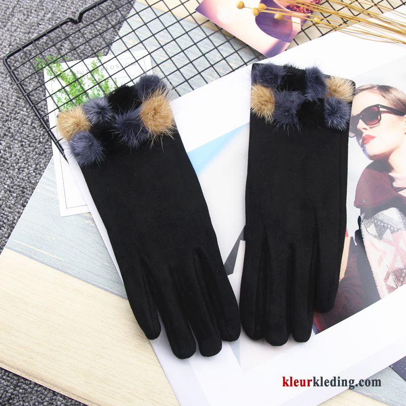 Handschoen Herfst Pluche Winter Verdikken Touchscreen Kasjmier Student Dames