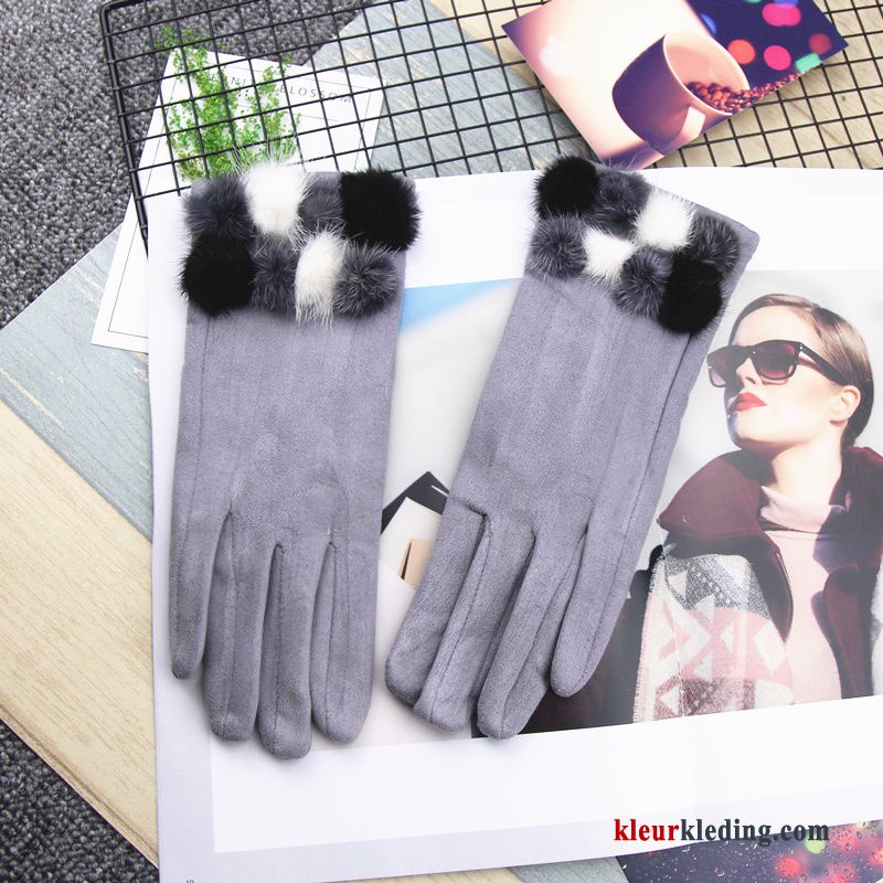 Handschoen Herfst Pluche Winter Verdikken Touchscreen Kasjmier Student Dames