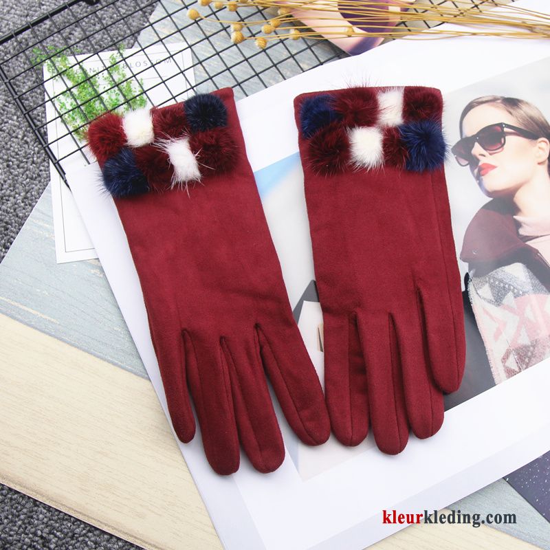 Handschoen Herfst Pluche Winter Verdikken Touchscreen Kasjmier Student Dames