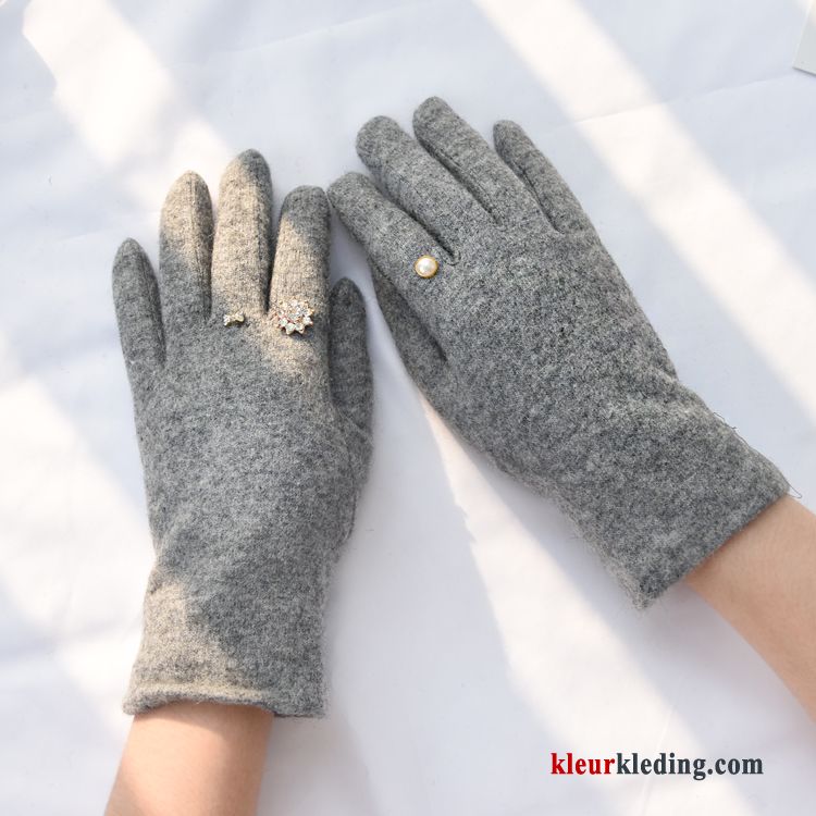 Handschoen Kasjmier Pluche Winter Touchscreen Blijf Warm Dames Wol