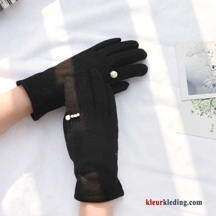 Handschoen Kasjmier Pluche Winter Touchscreen Blijf Warm Dames Wol