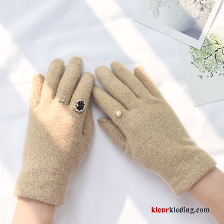 Handschoen Kasjmier Pluche Winter Touchscreen Blijf Warm Dames Wol