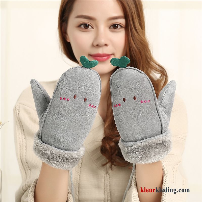 Handschoen Student Cyclus Dames Winter Cartoon Schattig Blijf Warm Pluche