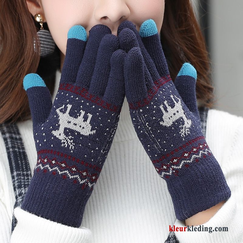 Handschoen Wollen Lovers Winter Kerstmis Schattig Dames Touchscreen Breien