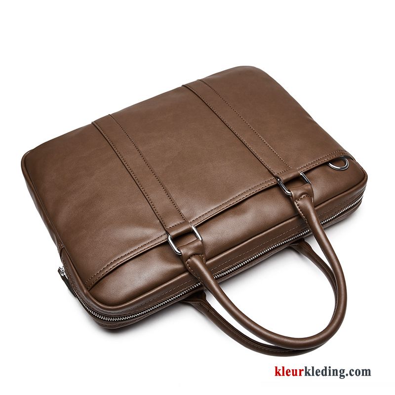 Handtas Aktetas Rugzak Business Casual Schoudertas Heren Messenger Tas Bruin