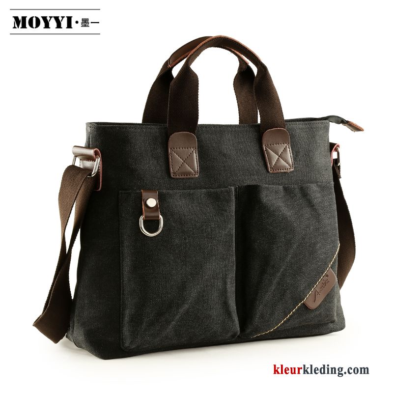 Handtas Casual Outdoor Canvas Diepe Heren Trend Messenger Tas Schoudertas Bruine