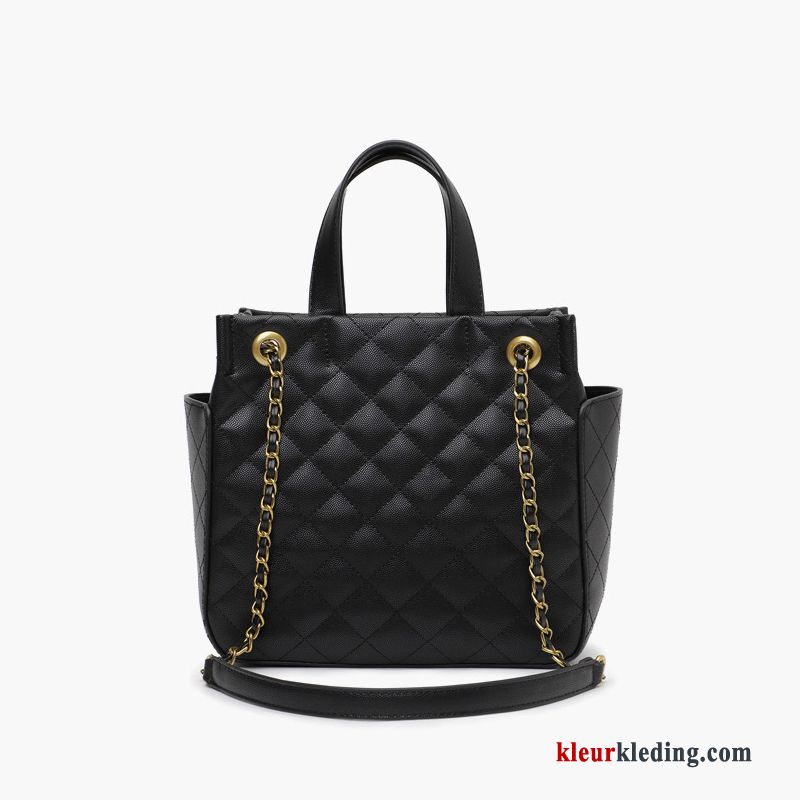 Handtas Grote Capaciteit Schoudertas Ruit Mini Dames Messenger Tas Mesh Geurige Rood Zwart