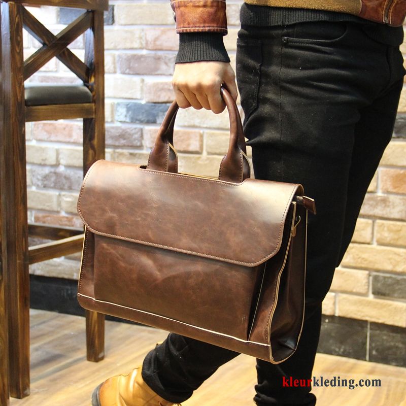 Handtas Messenger Tas Heren Trend Vintage Business Aktetas Mode Kwaliteit