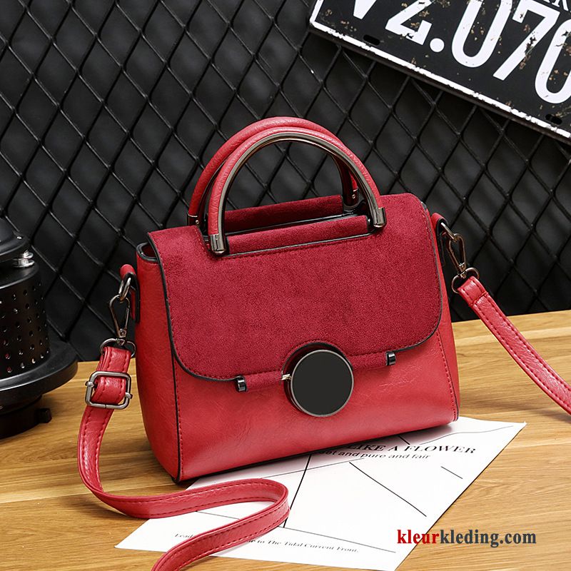 Handtas Mode Trend Kwaliteit Dames Messenger Tas Casual 2019 Nieuw Rood Zwart