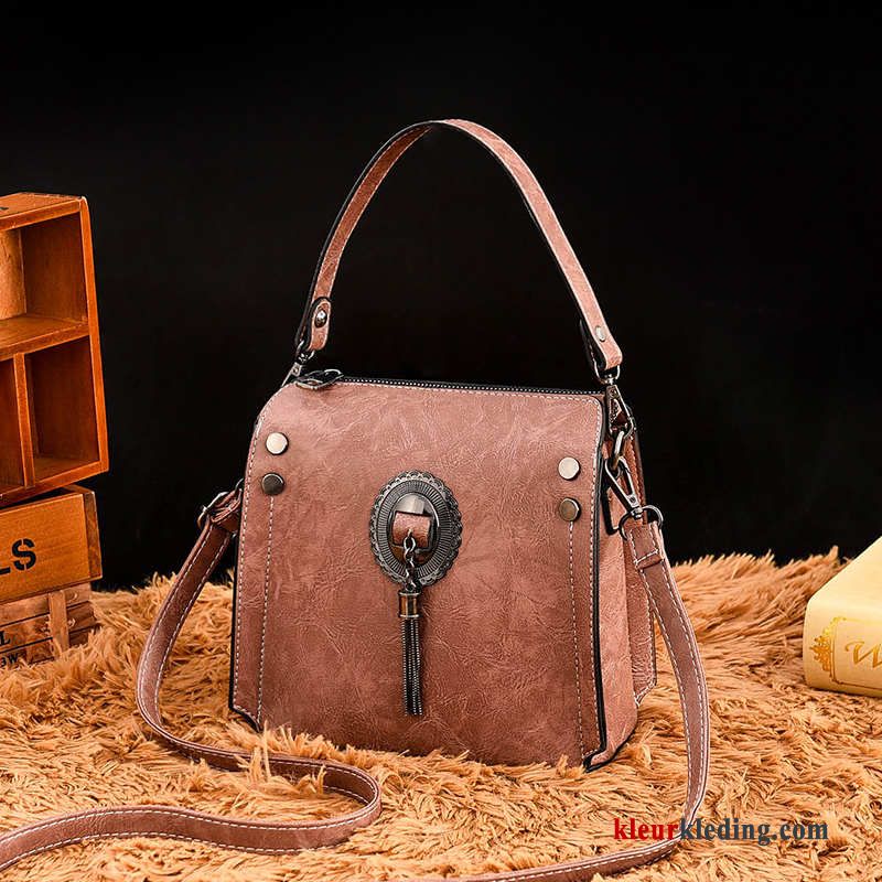 Handtas Nieuw Persoonlijkheid Vintage Mode Mini Winter Tas Alle Wedstrijden Dames Karamel Kleur