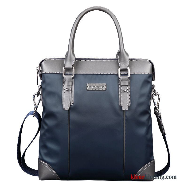 Handtas Nylon Schoudertas Oxford Aktetas Nieuw Heren Computer Tas Mode Blauw